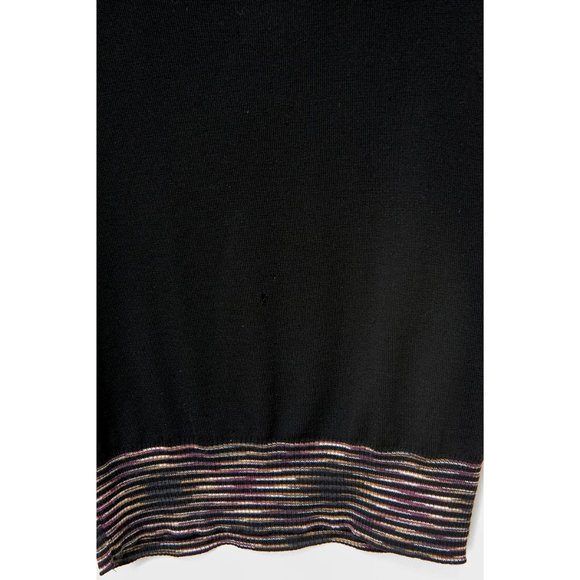 Vintage 100% Wool Black Missoni Short Sleeved Sweater est sz 42 - Picture 3 of 11